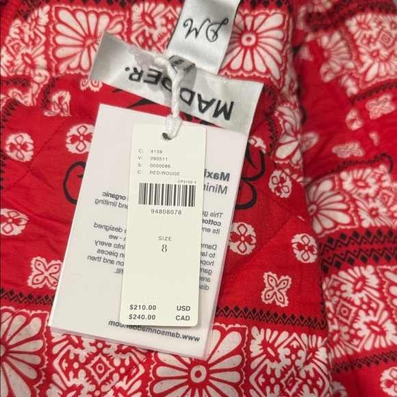 Red Patterned Women's Jacket - Picture 5 of 6